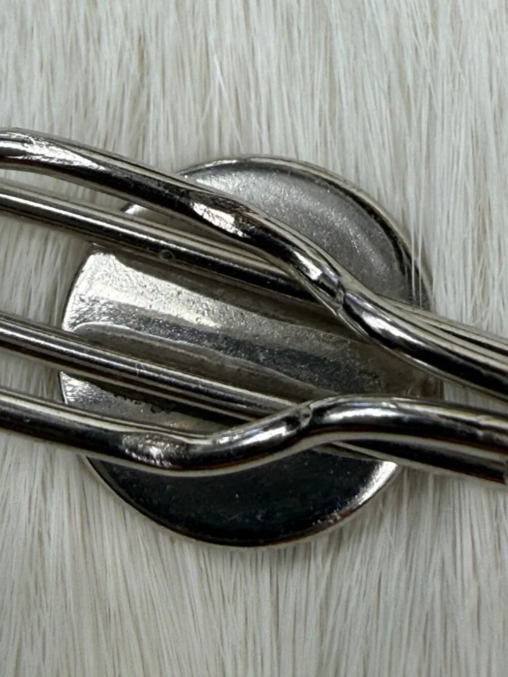 Vintage Reverse Painted Bowling Man Silver Tone Tie Bar .75